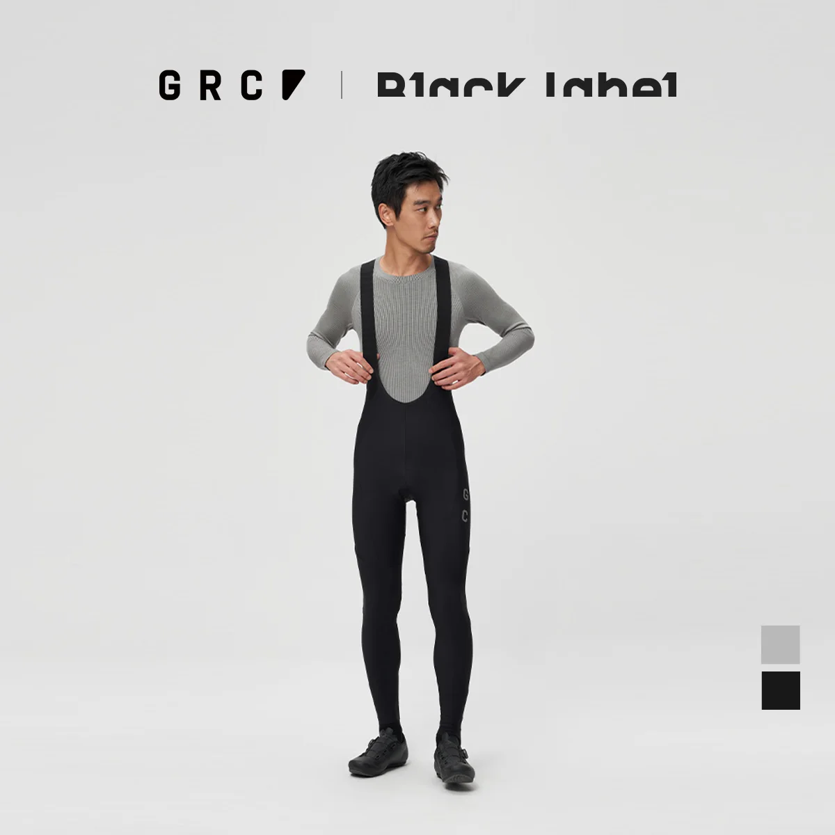 GRC Cycling Apparel Men's Black Label Fleece Bib Tights - view 3