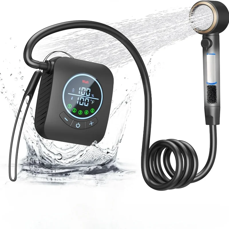 

Новое обновление, мощный и компактный, 8000 мАч, с 3 режимами регулируемого потока воды, портативный душ для кемпинга, кемпинга на открытом воздухе