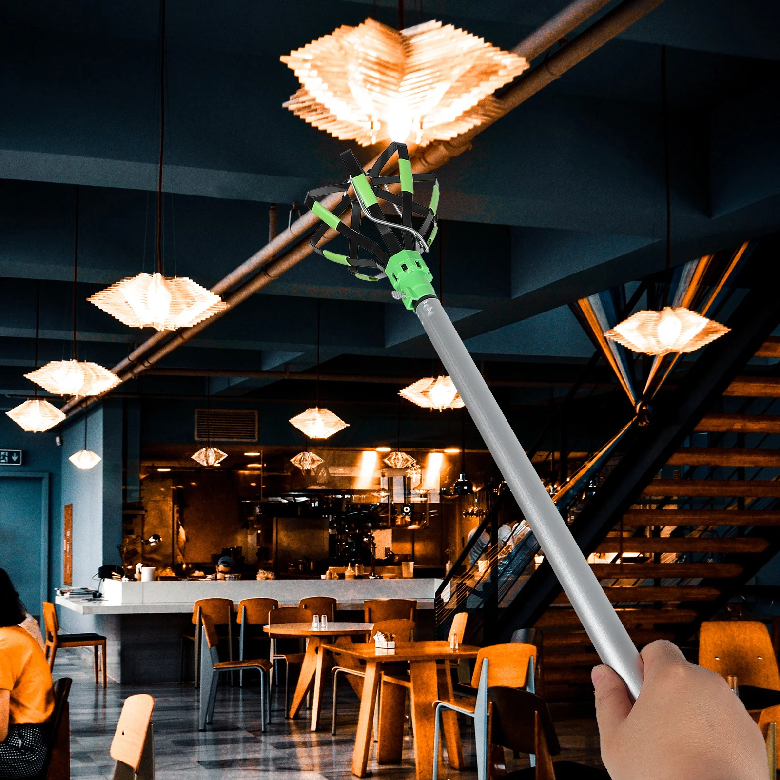 1 مجموعة 1 مجموعة المحمولة لمبة مبدل أداة مع قضبان ل السقف العالية ضوء لمبة إزالة Led راحة الأضواء الكاشفة استبدال