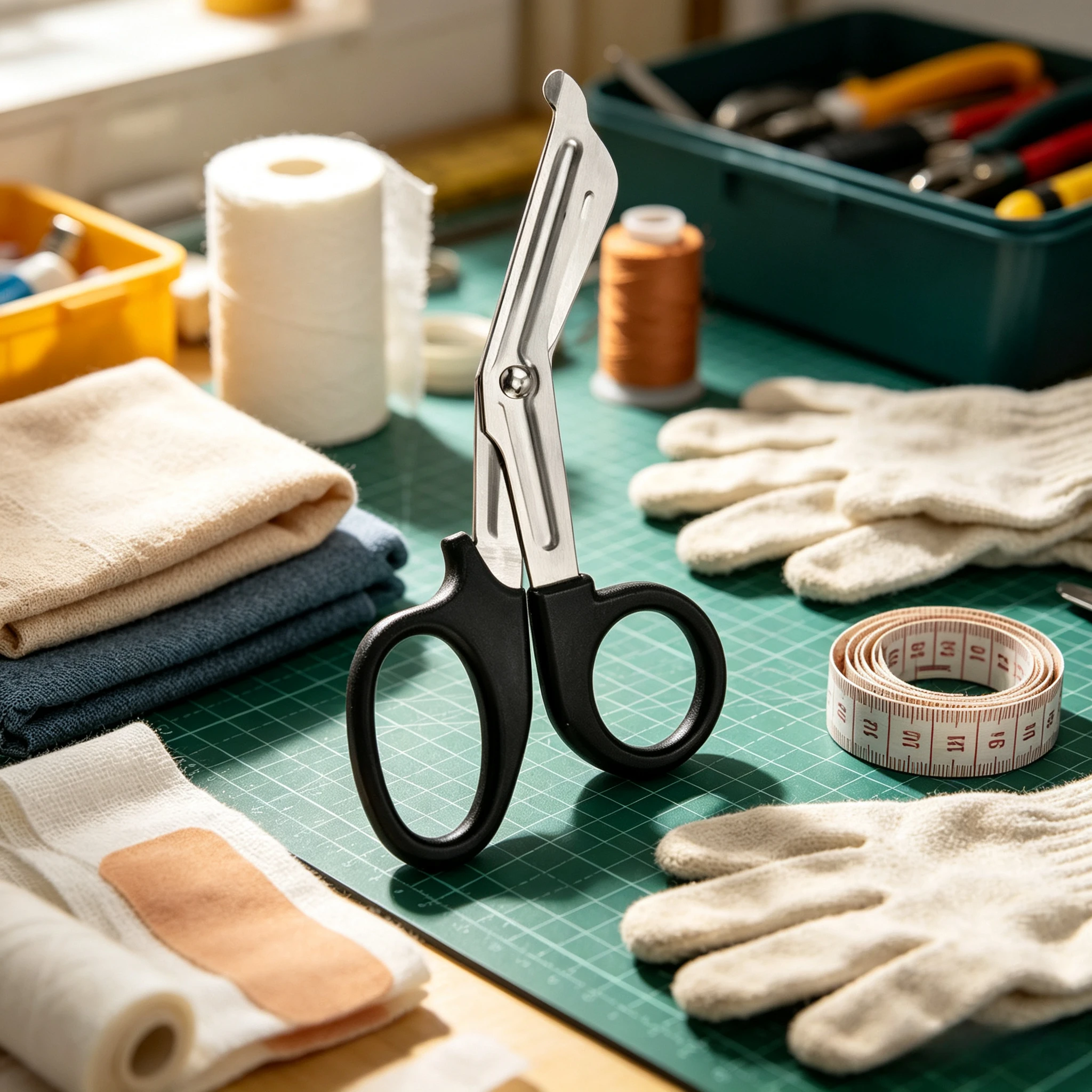 Stainless Steel Curved Scissors Multipurpose Heavy Duty Shears for Fabric Bandage Craft Sewing Home Tool
