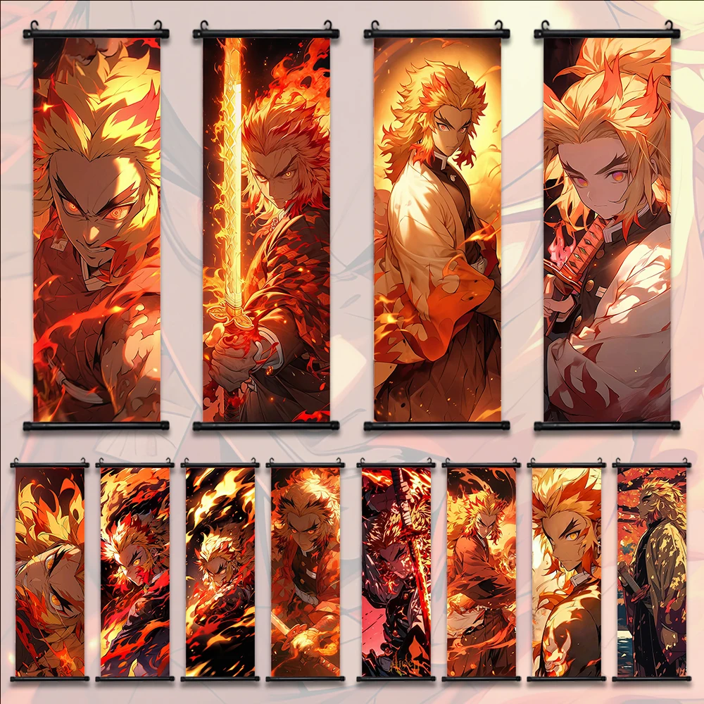 

HD Demon Slayer Kyojuro Rengoku Scroll Wall Hanging Decoration Canvas Prints Anime Art Kid Home Decor Gifts Bedroom Living Room