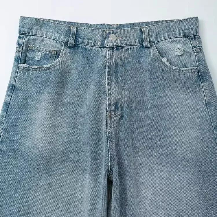 JNLEAOG Faionable Straight Leg Jeans Women's Casual Simple Sle Autumn New Arrival French Sle l Waist Button Closure