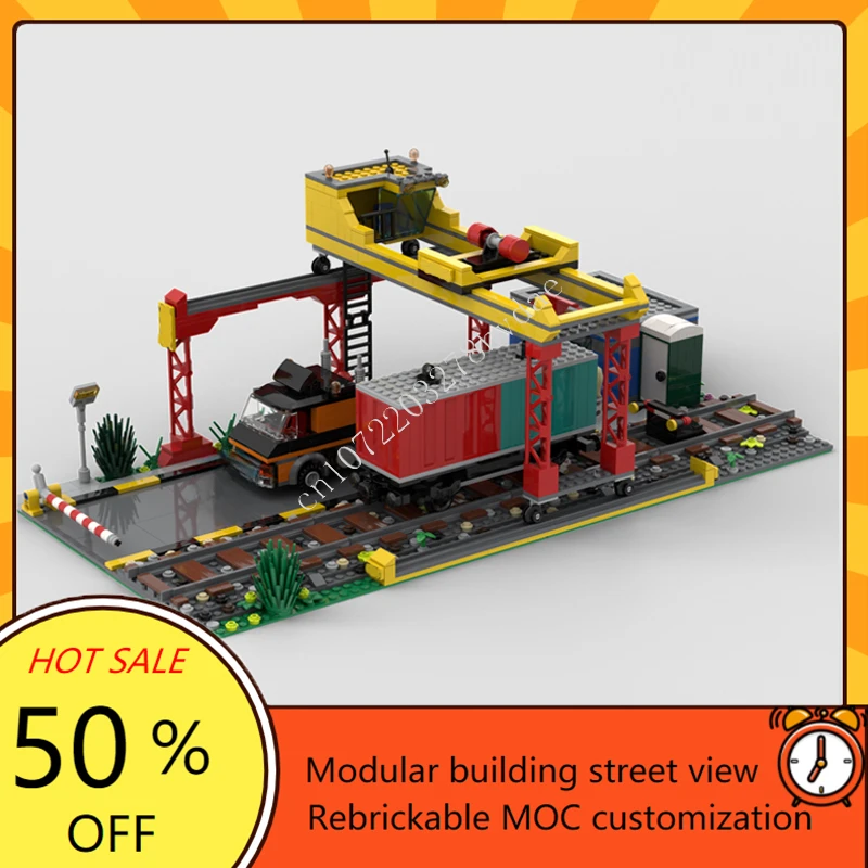 1151PCS Cargo terminal The Station Modular Creative street view Model Building Block Architecture Model Puzzle Toy Xmas Gift