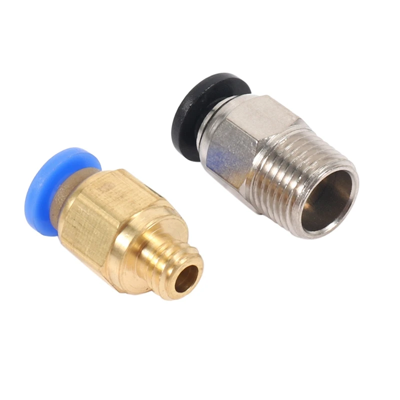 PC4-M10 Straight Pneumatic Fitting Push To Connect + PC4-M6 Quick In Fitting For 3D Printer Bowden Extruder (Pack Of 20Pcs)