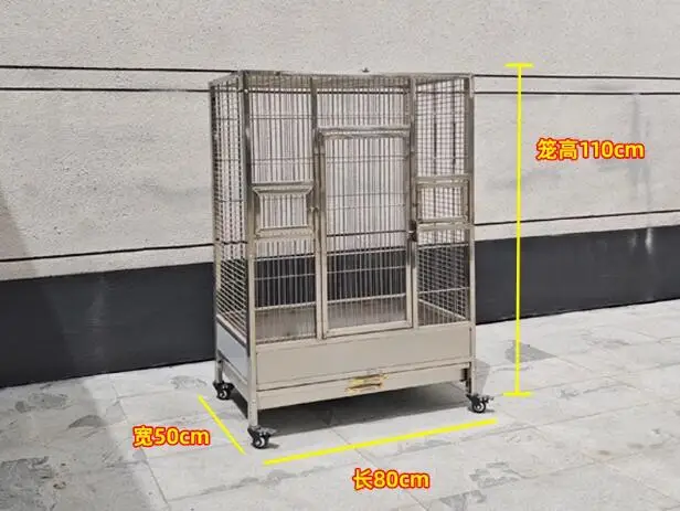 Large Luxury Stainless Steel Bird Cages Houses Box Budgie Canary Indoor Outdoor