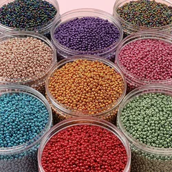 2mm/3mm/4mm Glass Seed Beads Box Czech Glass Beads For Jewelry Making Round Metallic DIY Bracelet Earrings About 10 Grams