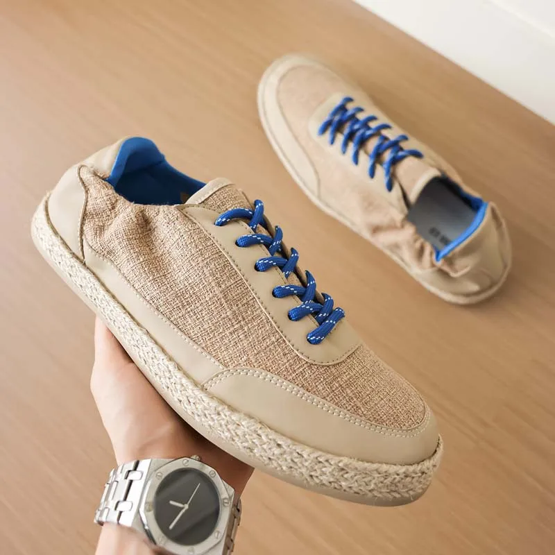 Spring New Men Canvas Casual Shoes Breathable Flat Skate Shoes Young Man Loafers