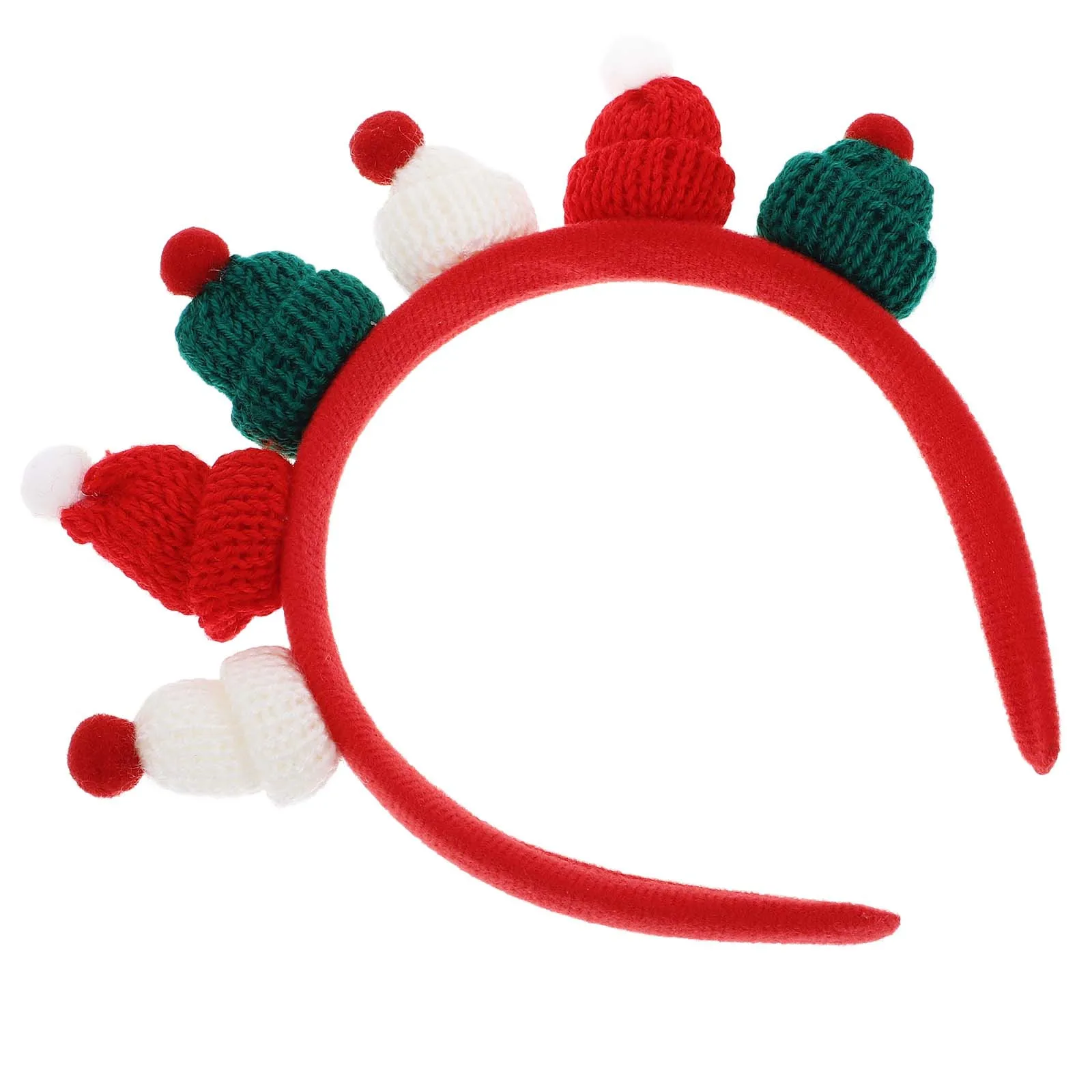 

Christmas Hat Headband Fun Holiday Hair Decor Lightweight Soft Yarn Reusable Design Christmas Party Family Dinner School