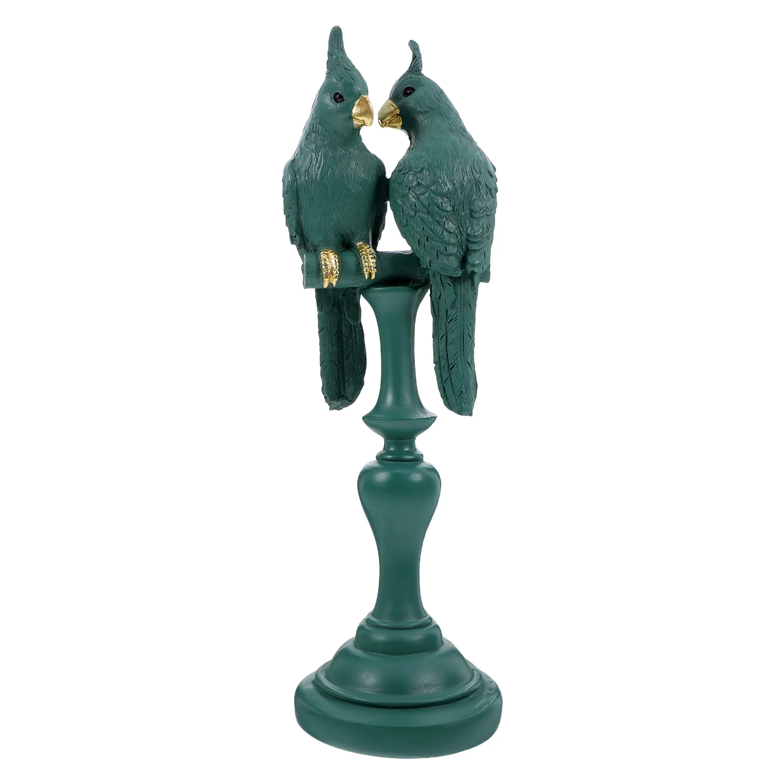 

Couple Parrot Resin Statue Vintage Tropical Bird Sculpture for Home Decor Living Room Bedroom Office Desk Garden Decoration