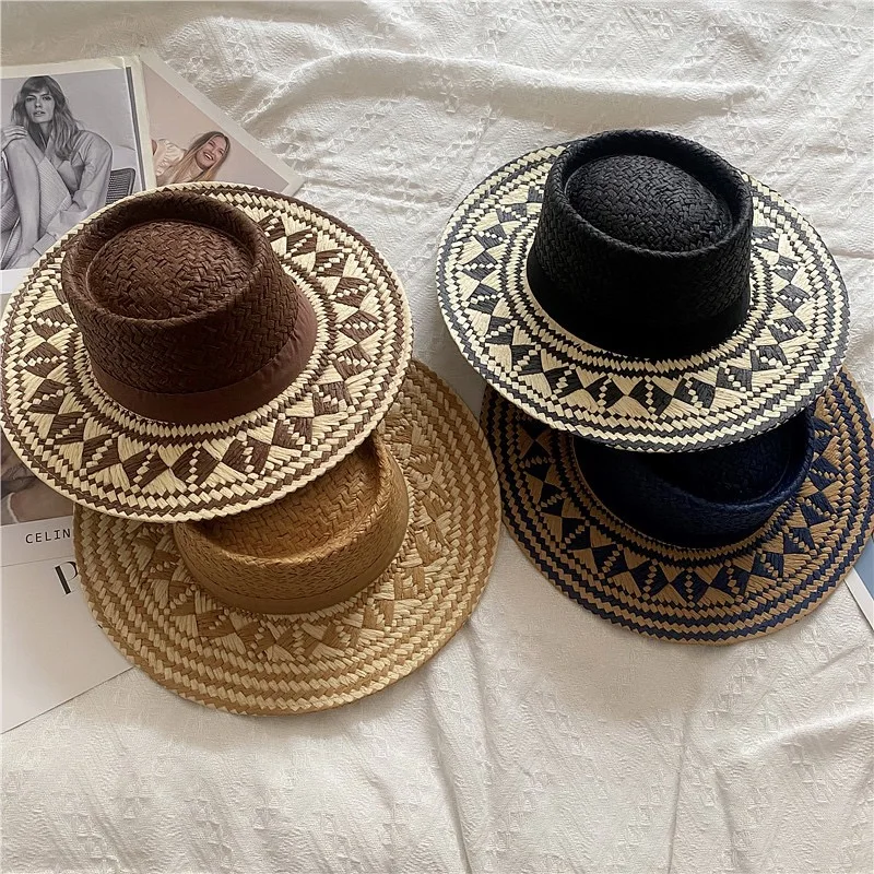 Vintage Mode Sommer Boho Stil Casual handgemachte breite Krempe Sonnenhut für Frauen und Männer Caps Urlaub Strand Sonnenhut Designer Hüte – Detail 14