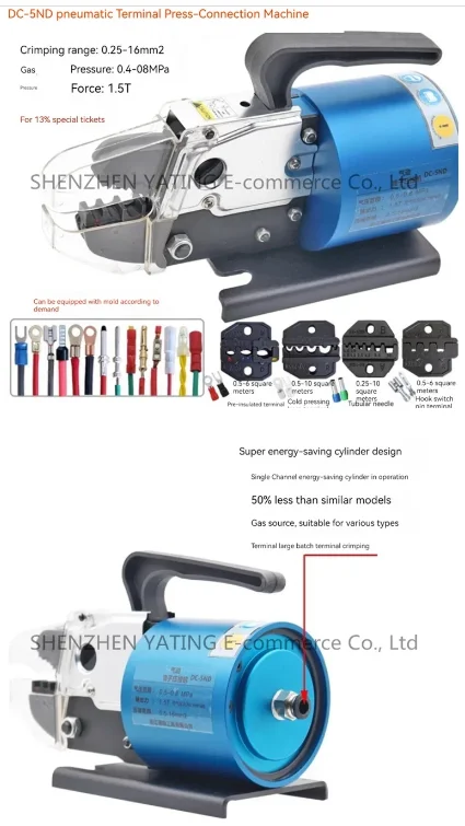Upgrade Cold Pressing Terminal Crimping Machine with Pre Insulated Needle Type Replaceable Mold