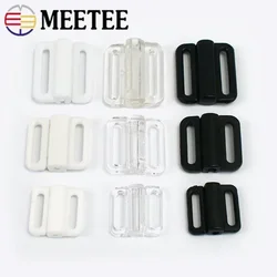 50Sets Meetee 8-25mm Plastic Bra Buckles Swimwear Adjust Front Closure Clip Bikini Clasp DIY Sewing Underwear Accessories