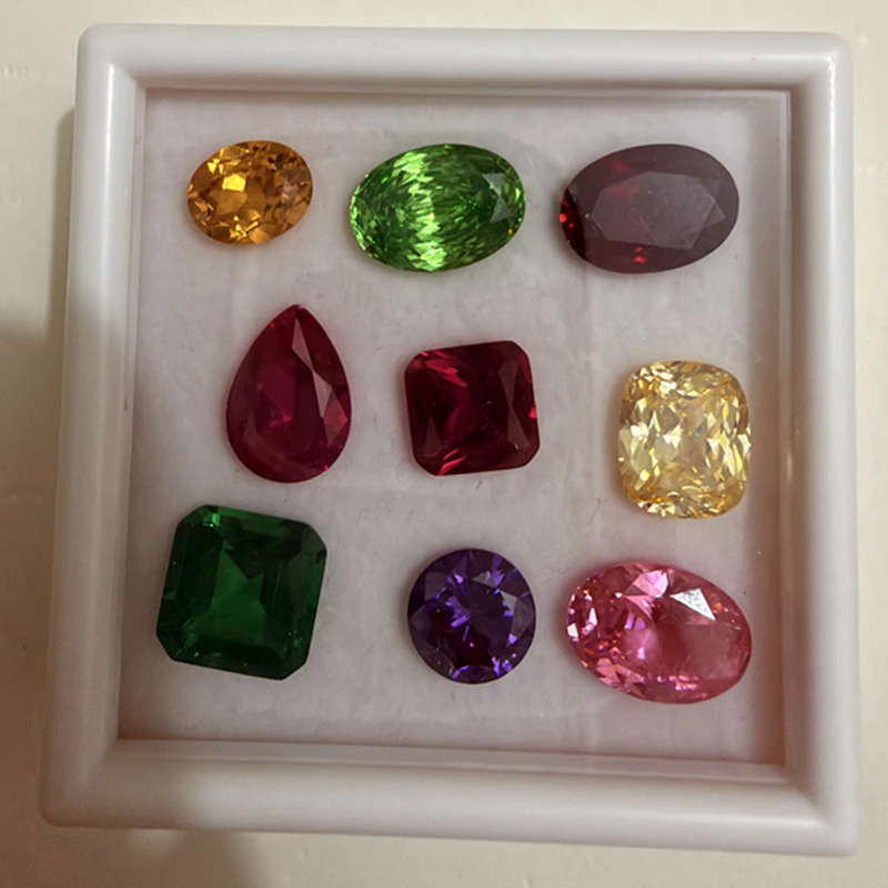 Werbe-Box-Set mit gemischten losen Edelsteinen, Brillantschliff-Steine für Schmuckherstellung/Sammlung/Steinsetzung für Ringe und Anhänger – Detail 2