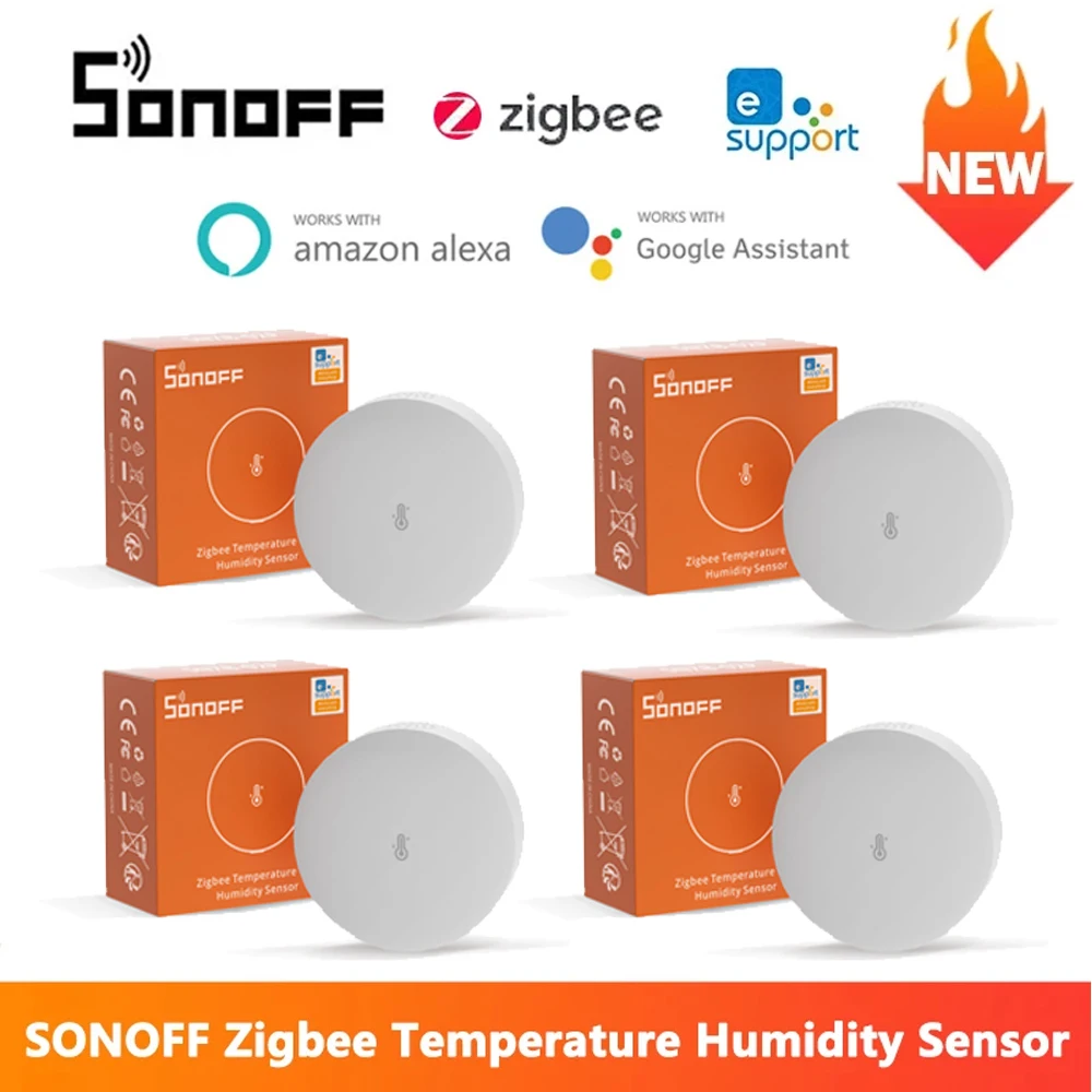 1-10 Pcs SONOFF SNZB-02 Pro Zigbee Temperature Humidity Sensor Smart Home Real-Time Sync Work Via eWeLink voice For Google Home