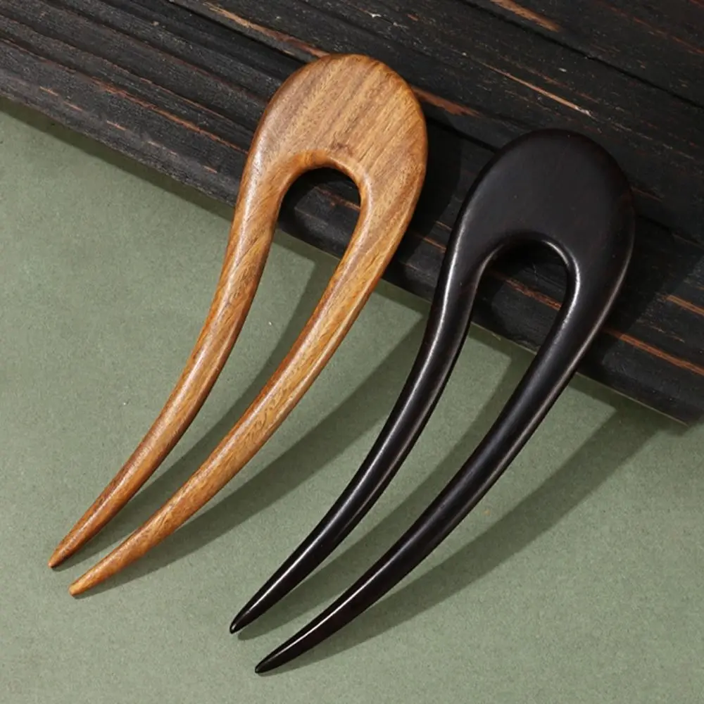 

Headwear U Shaped Wooden Hair Sticks Vintage Chinese Style Wood Hairpins and Clips Exquisite Handmade Hair Forks for Women Girls