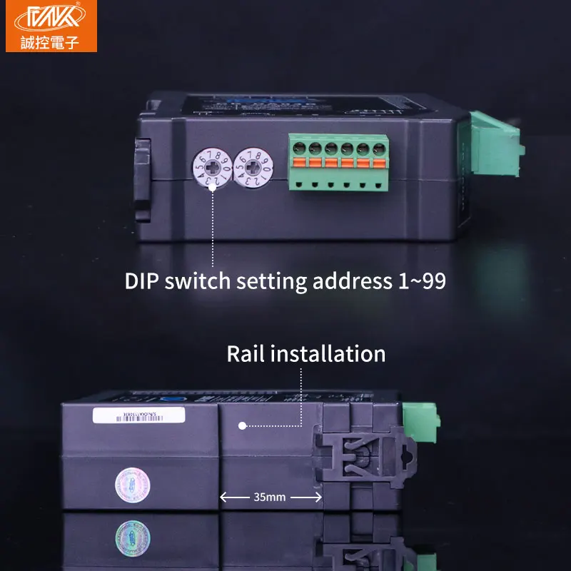 Module d'extension PLC Ethernet 0-20ma, entrée analogique 16 bits, Modbus TCP vers RS485, IO à distance, Cascade Ethernet vers PLC, CK-7082E