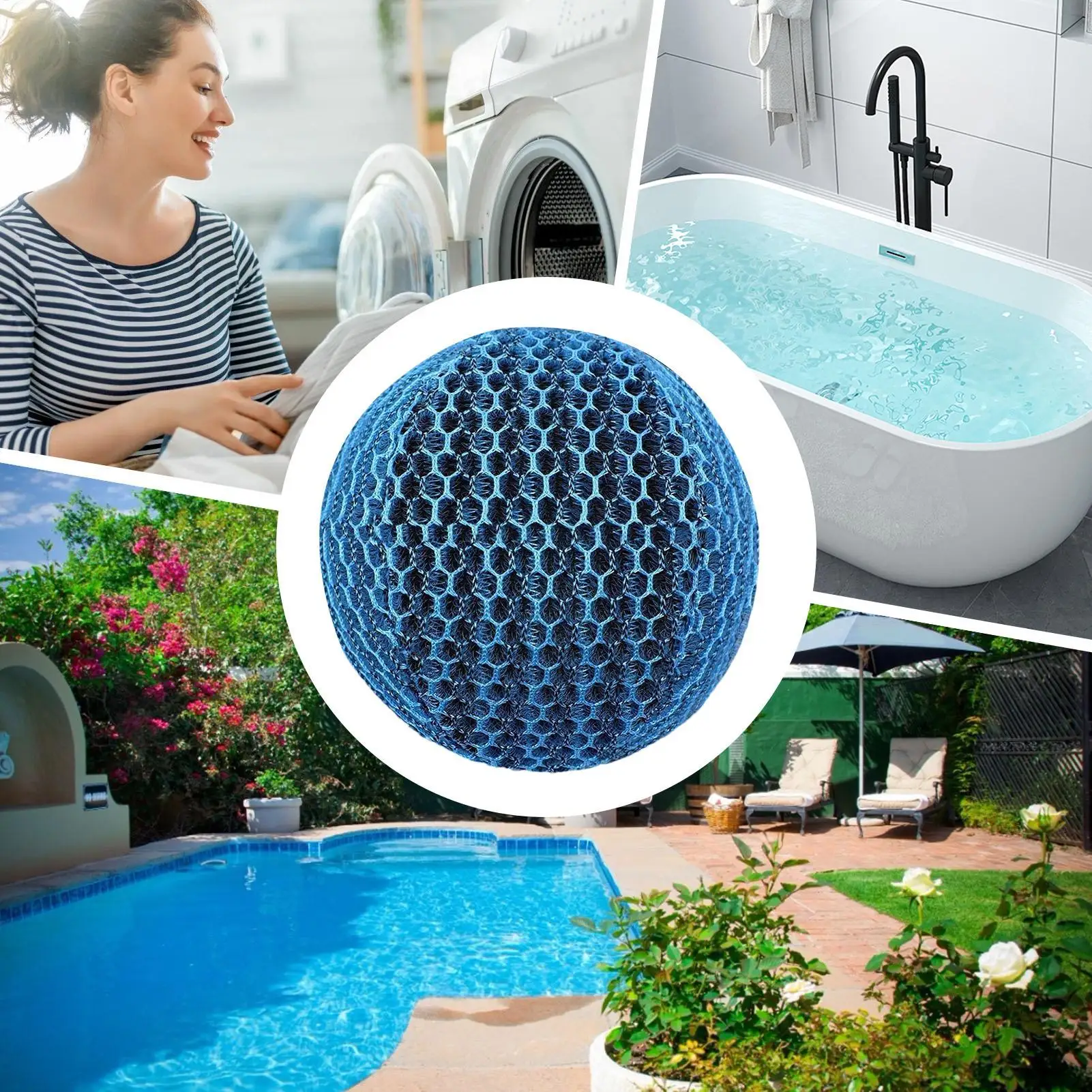 ホットタブスカム吸収剤油吸収スポンジスキマーボール再利用可能なスパとプールクリーナー日焼け止めリムーバースキマースカムボール