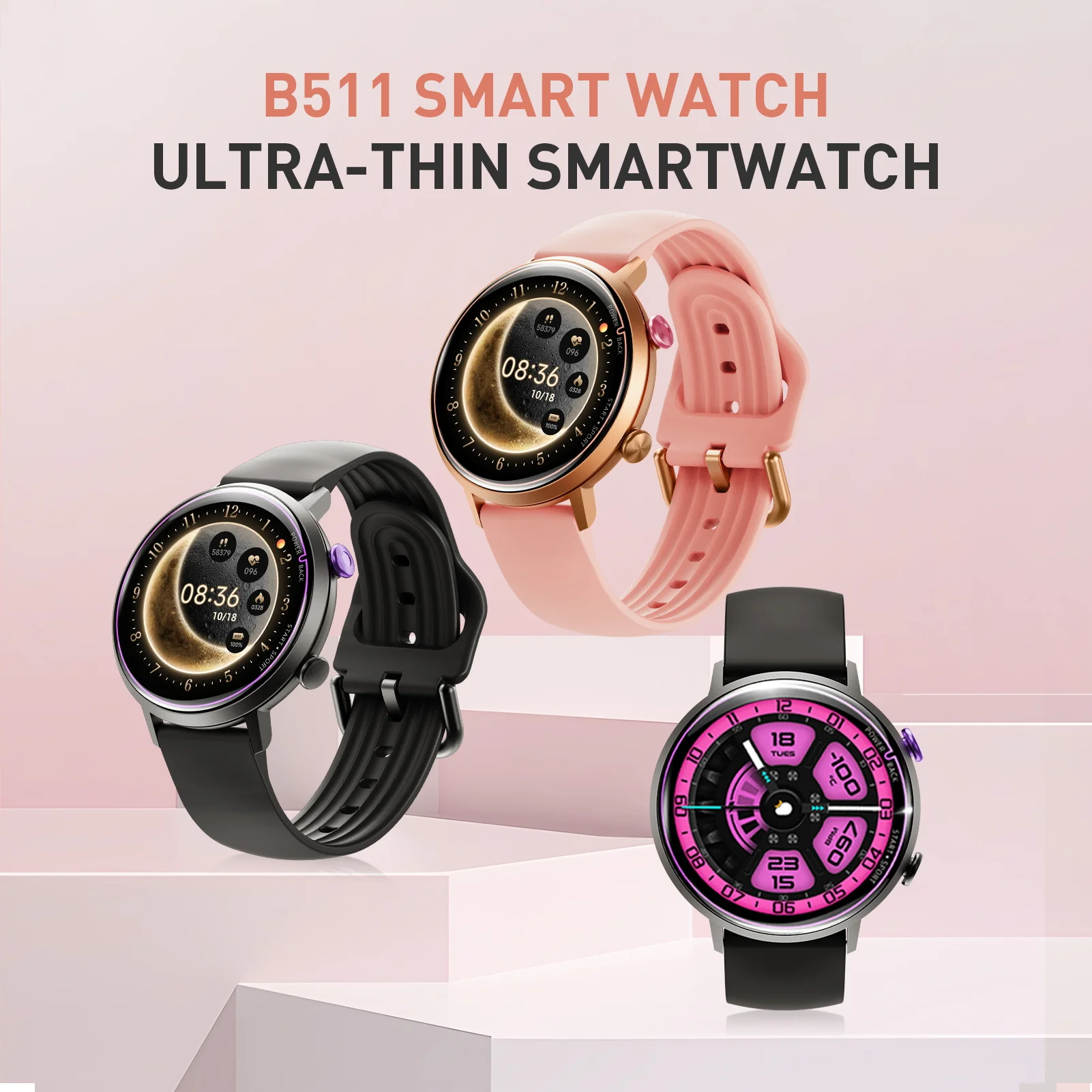 SKMEI-Smartwatch AMOLED à prova d'água, 230mAh, 1.32 ", 5ATM, monitor de freqüência cardíaca durante todo o dia, bloqueio codificado, relógio inteligente para Android, iOS