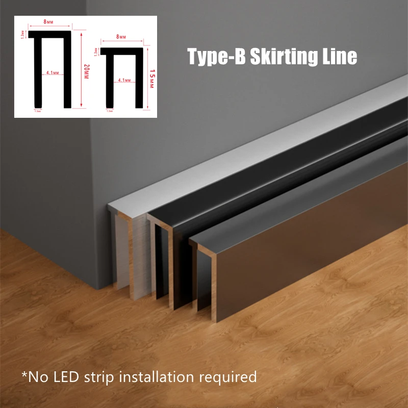 H15/26/50mm Ultra-narrow LED Skirting Line Thicken Aluminum Profiles Strip Lights Minimalist Metal Wall Baseboard Linear Lamp