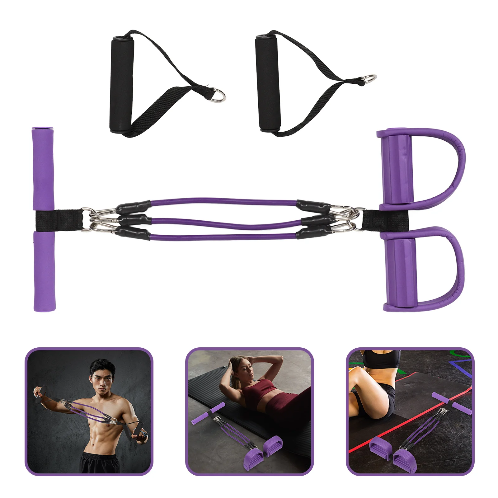 

Pedal Puller Resistance Rope Purple Adjustable Foot Strap For Home Workout Exercise Bands Stretching Equipment