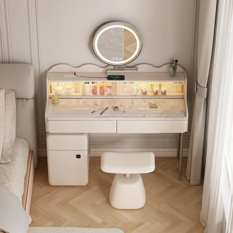 

Girls Minimal Vanity Tables Drawer Minimalist White Unique Vanity Tables Small Kawaii Nordic Penteadeira Bedroom Furniture