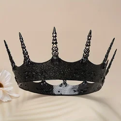 Simple alloy thorn king iron-blooded dark wind crown hollow carved crown party accessories headdress