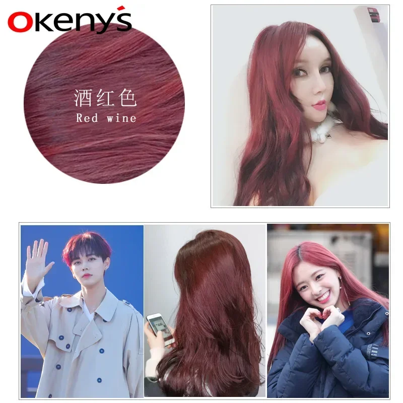 500ML Natural Soft Shiny Brown Golden Cover White Hair Dye Shampoo Wine Red Purple Hair Color Shampoo Black Grey Hair  Men Women