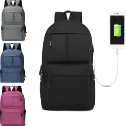 New Men‘s Large Backpack with USB Rechargeable Anti-Theft for Work Travel Hiking School Sports Fashion Simple Casual Canvas Bag