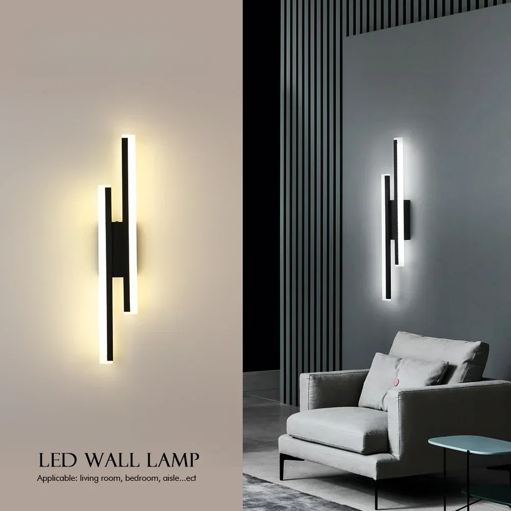 Imagem -02 - Luz de Parede Led Nordic Acrylic Lampshade up And Down Lighting Fixture Modern Sconce Lamp Preto ou Dourado Ac85265v 16w