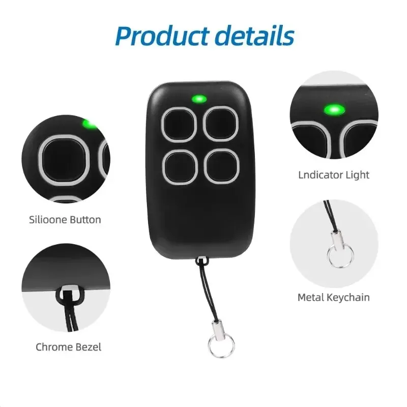Duplicador universal de controle remoto de garagem, clone de comando, autocópia, portão de automação, 433mhz, código fixo