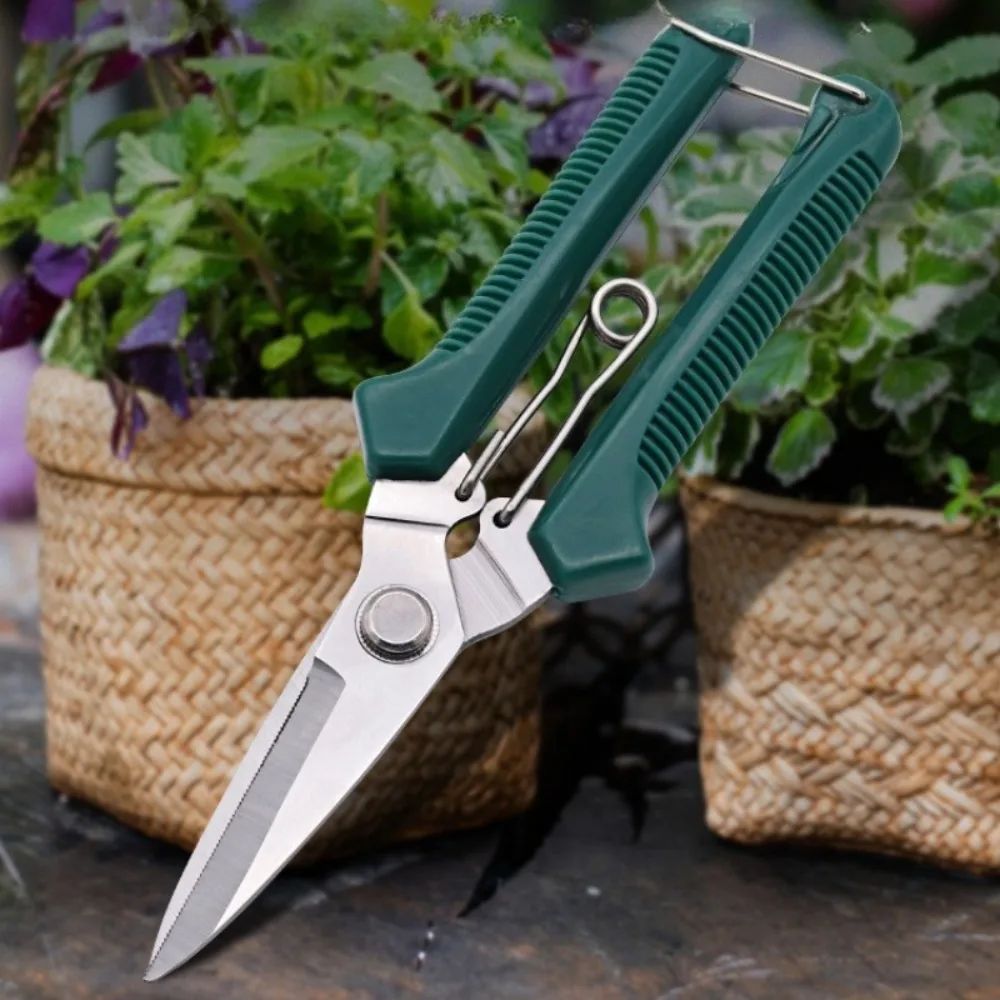 

1 шт., 190 мм, прочные ножницы для обрезки бонсай, прямое лезвие из нержавеющей стали, острый прочный резак, садовые ножницы