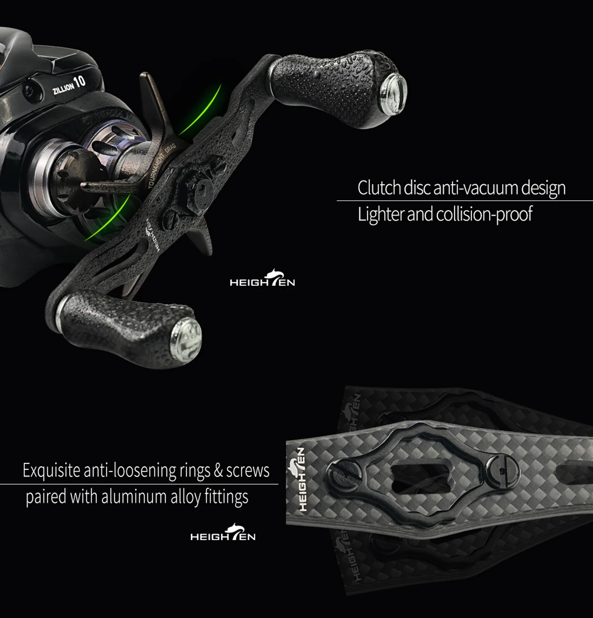 HEIGHTEN Baitcastingrolle Carbon Griff 110mm/120mm/130mm Ohne Knopf Für Shimano Daiwa Abu Köder Reel – Detail 4