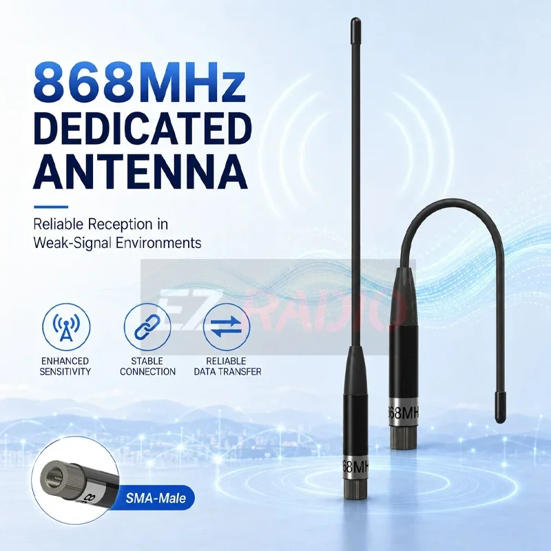 868MHz Soft Whip Antenna SMA Male High Gain 10dBi RF Aerial Compatible with LoRaWAN Gateways & Wireless Sensor Modules 1/2/5 PCS