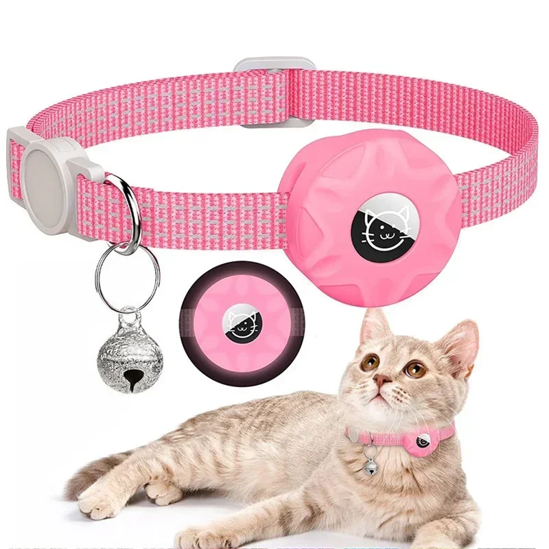 Pet Collar for Air Tags Cats Reflective Collars Holder with Bell for Small Dogs Dropship