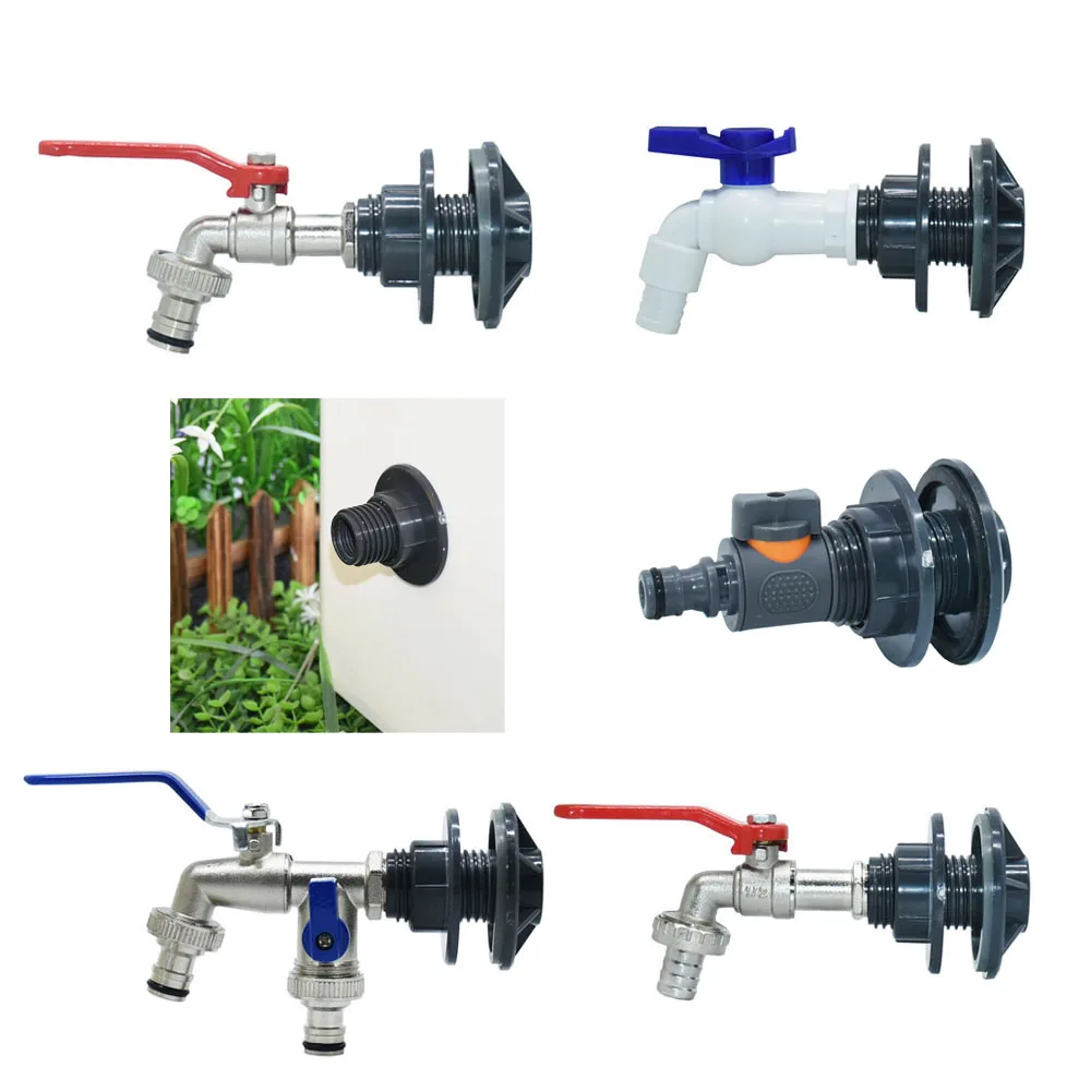 IBC Water Tank Tap Connector S60 to 16mm Nipple Water Hose Tank Faucet Fitting  Metal Tap Rainwater Collection Bucket Valve