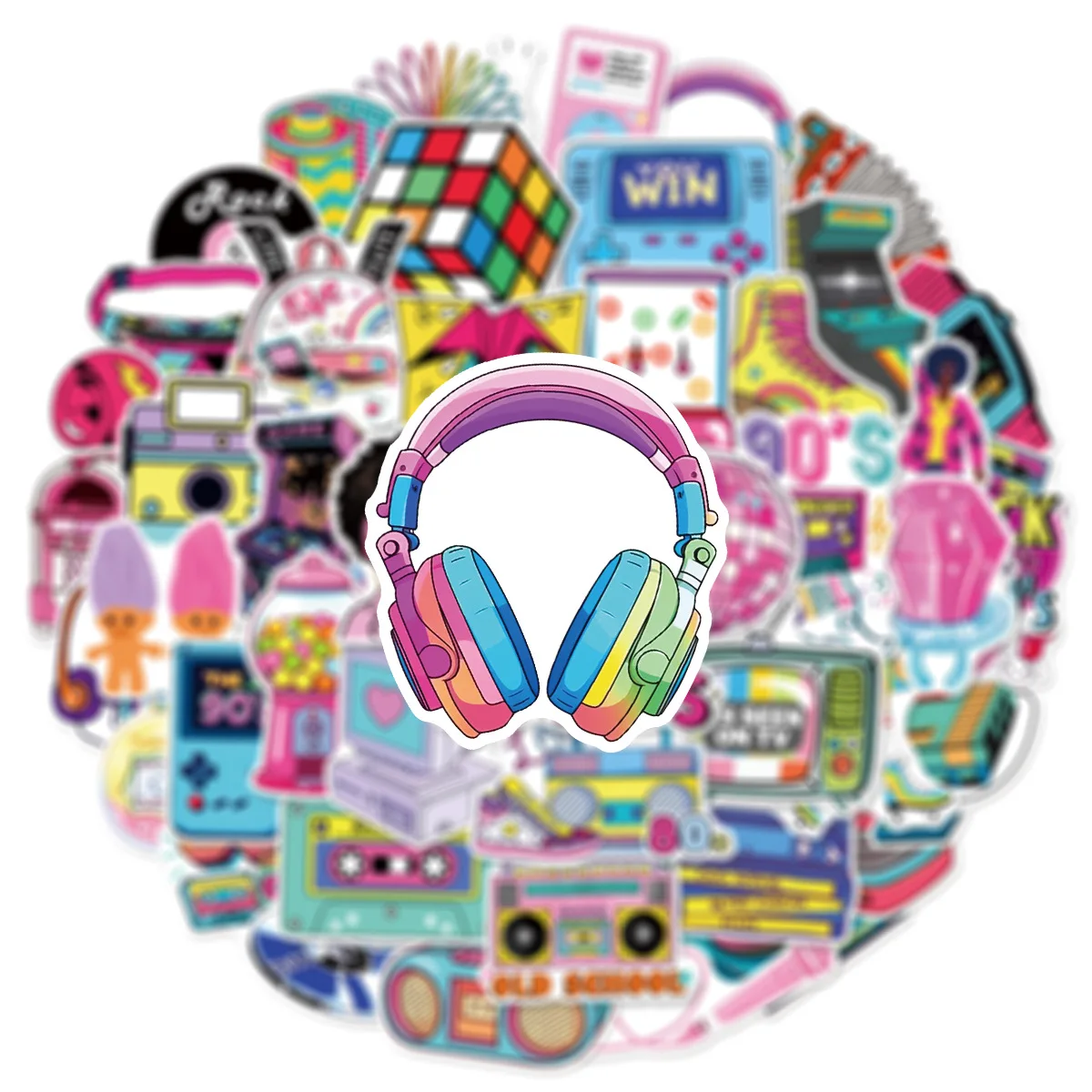 50 SZTUK Naklejek Cartoon Retro Small Fresh Graffiti DIY Dekoracja Etui na Telefon Komórkowy Notatnik Kubek na Wodę Wodoodporne Naklejki Zabawki Prezent