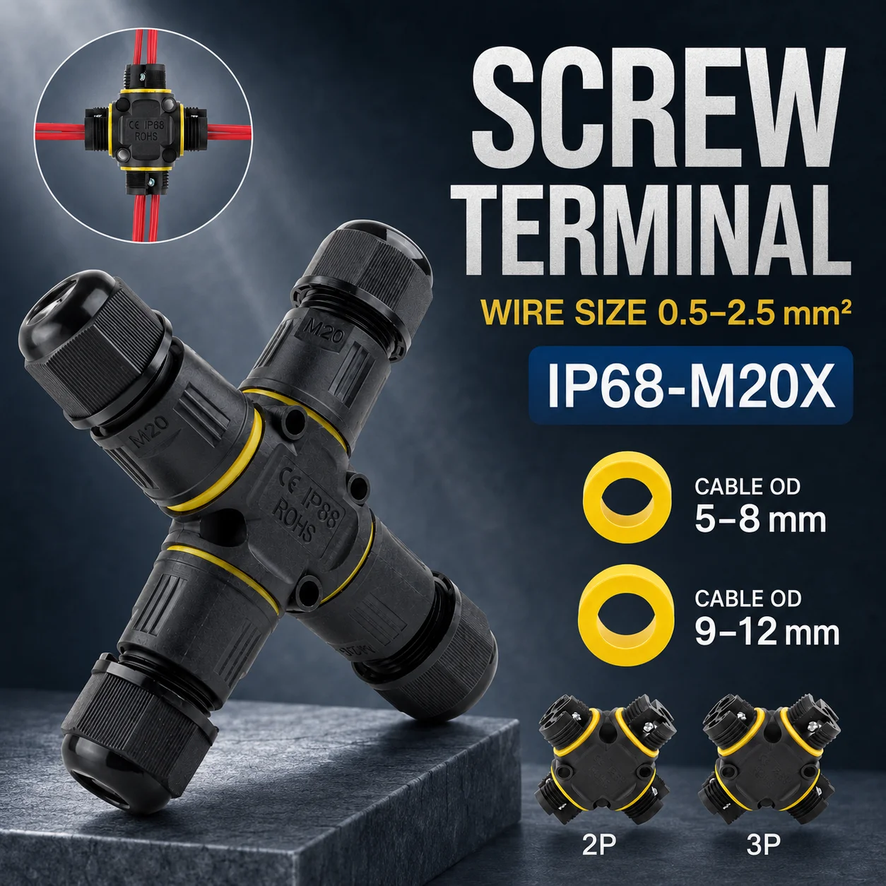 IP68 M20 2/3 Pin Waterproof El - огляд і ціна Outdoor Lighting Junction