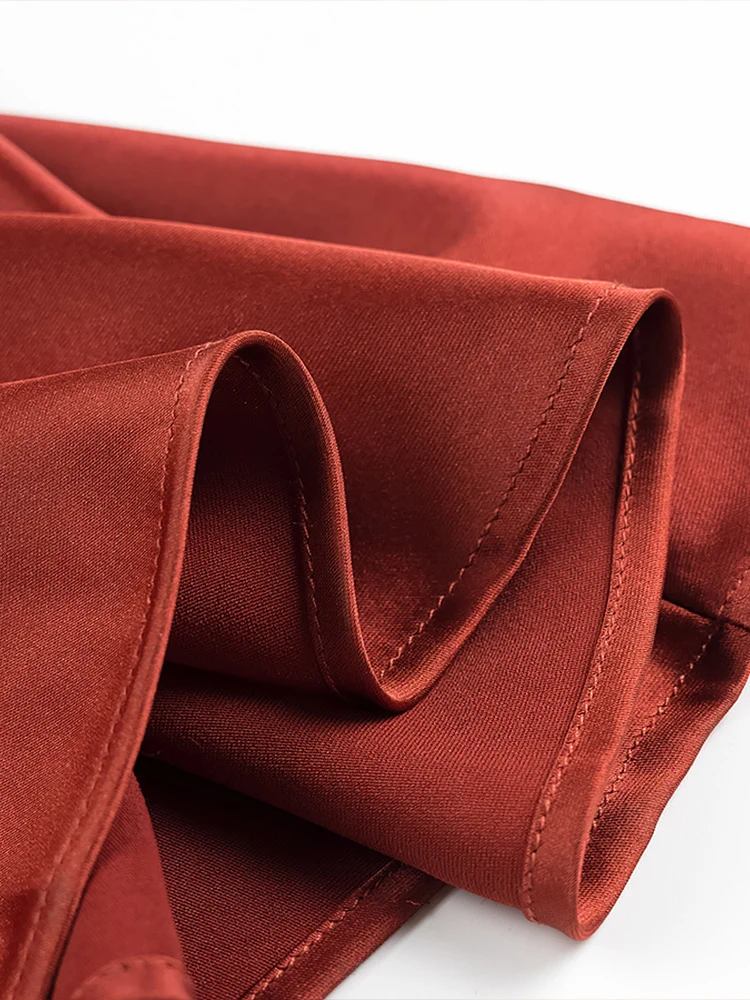 Wiosenna nowa damska sukienka midi w europejskim i amerykańskim stylu, francuska moda, prosta, seksowna, modna, satynowa sukienka midi