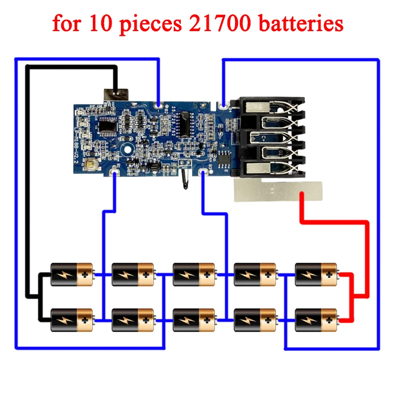 10X21700 Power Tool Lithium Batterie Fall Box PCB für Milwaukee für M18 18V Li-Ion Batterie Schutz Platine Shell gehäuse – Detail 6