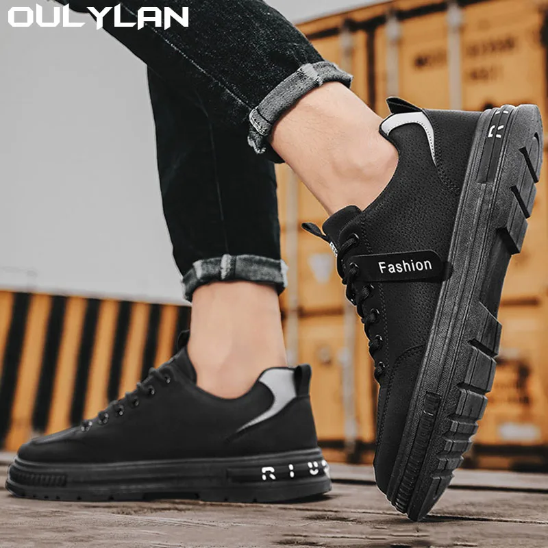 

Oulylan Fashion Wear-resistant Anti Slip Shoes Men's Work Shoes Trendy Versatile Casual Footwear for Men Classics Style Shoe