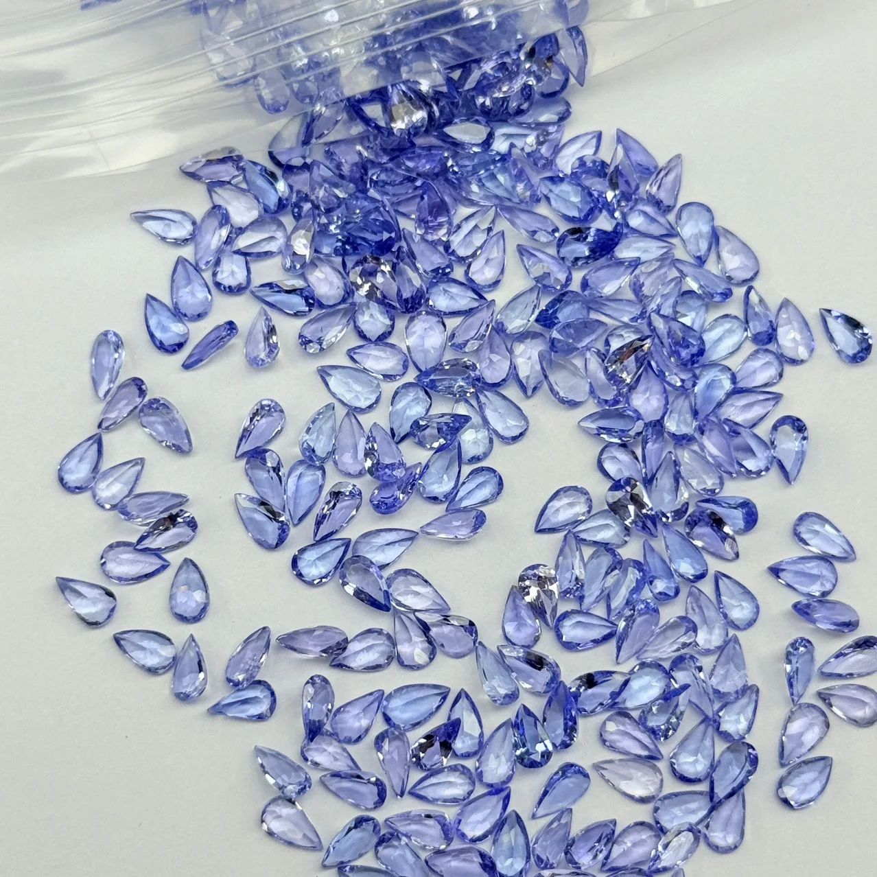 Wholesale 5pcs Natural Blue Tanzanite Bead 3x4mm 3x5mm 4x6mm 5x7mm Pear brilliant-Cut Semi-Precious Gemstone Jewelry Cabochon