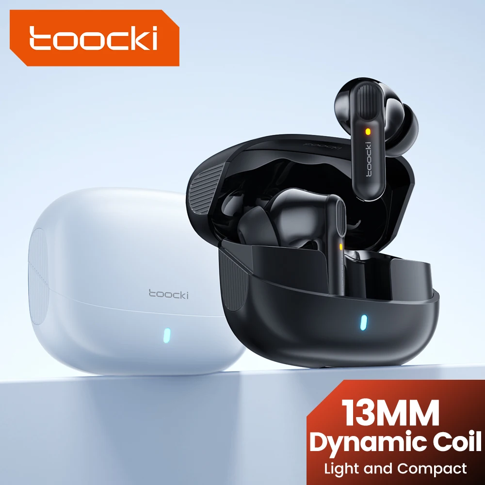 Toocki Bluetooth 5.4 ANC+ENC in ear noise cancelling Bluetooth earphones 3D Stero Sound Waterproof Wireless Earphones