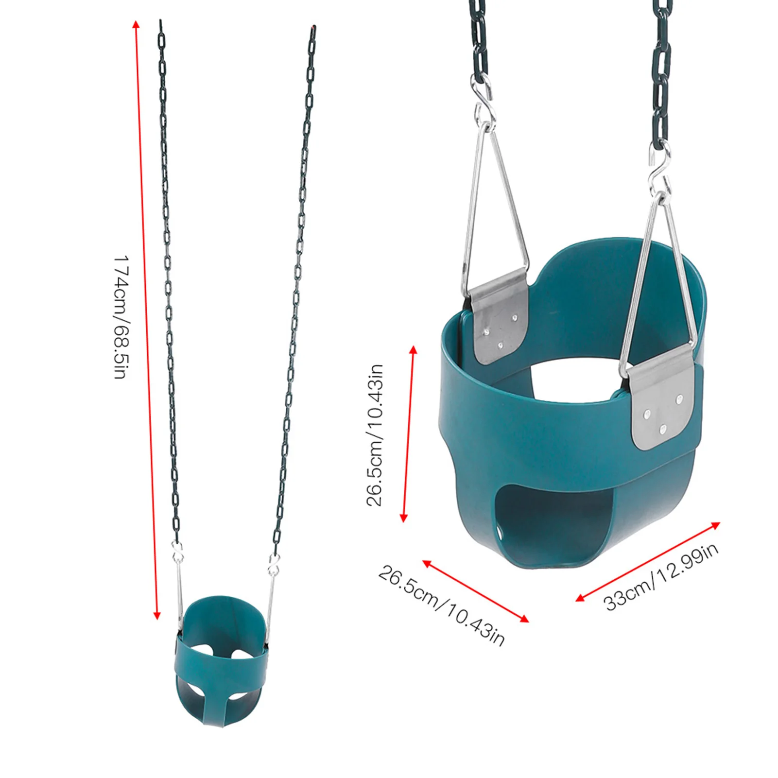 Fully Assembled High Back Full Bucket Toddler Game Swing Seat