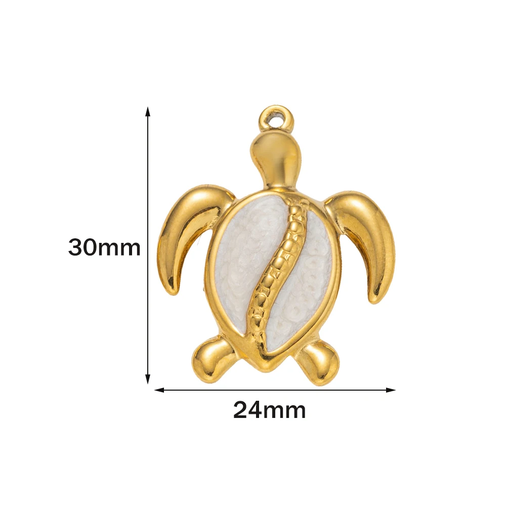 5 قطع الفولاذ المقاوم للصدأ المينا السلحفاة الذهب سحر رائعة السلاحف قلادة DIY مجوهرات قلادة النتائج سوار أقراط صنع #3