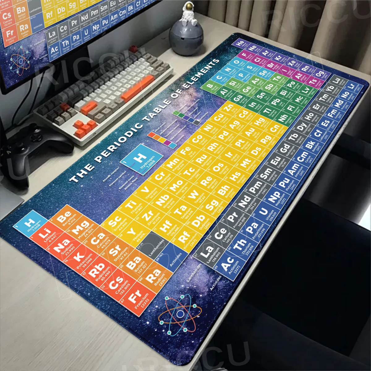 Gaming Großes Mauspad Periodensystem der Chemischen Elemente Mausunterlage XXL Rutschfeste Mausmatte PC Erweiterte Matte Gaming Tastatur Schreibtischunterlage