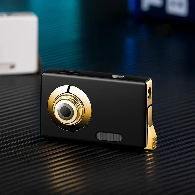 2025 Creative Metal Windproof Lighter Camera shaped LED Lighting Butane Gas Lighter Red Flame Jet Lighter Smoking Accessories - Image 4
