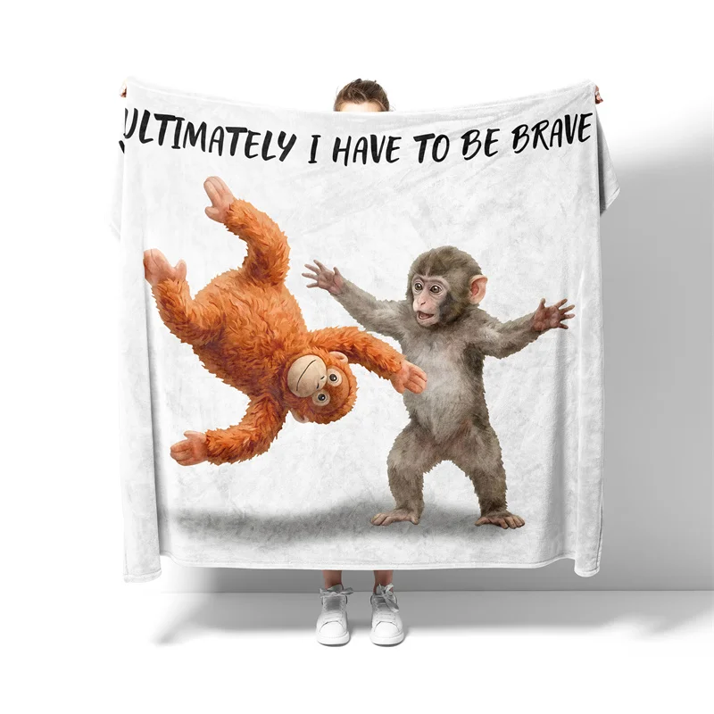 

Плед Aertemisi Team Punch Throw Blanket Baby Monkey Punch, мягкое флисовое одеяло для дивана, спальни, гостиной, путешествий