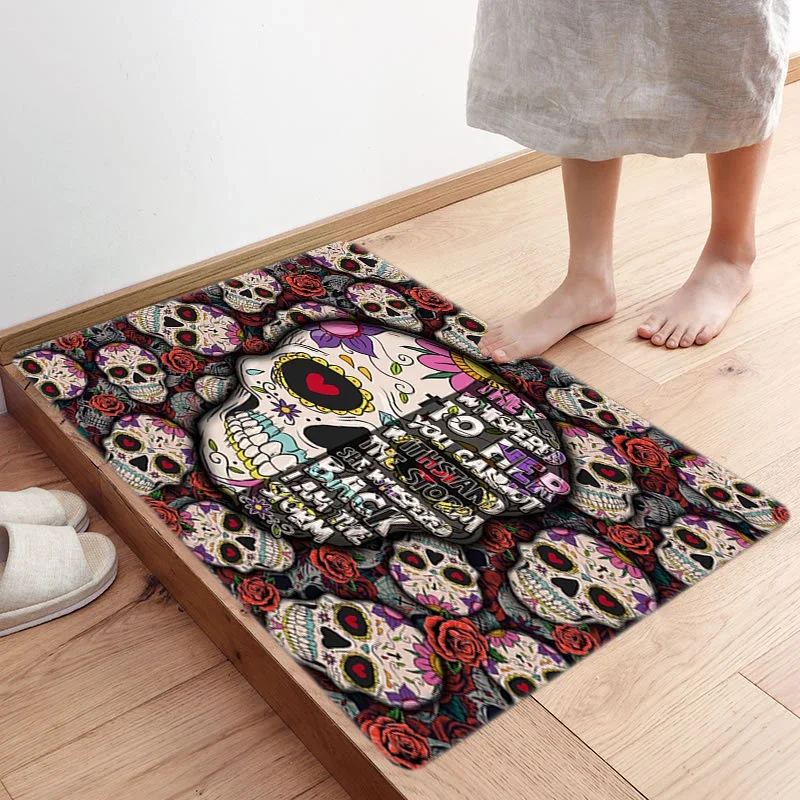 

Домашний декоративный напольный коврик, входные коврики, ужасный череп с великолепными коврами с цветочным принтом, нескользящий игровой коврик, приветственный коврик