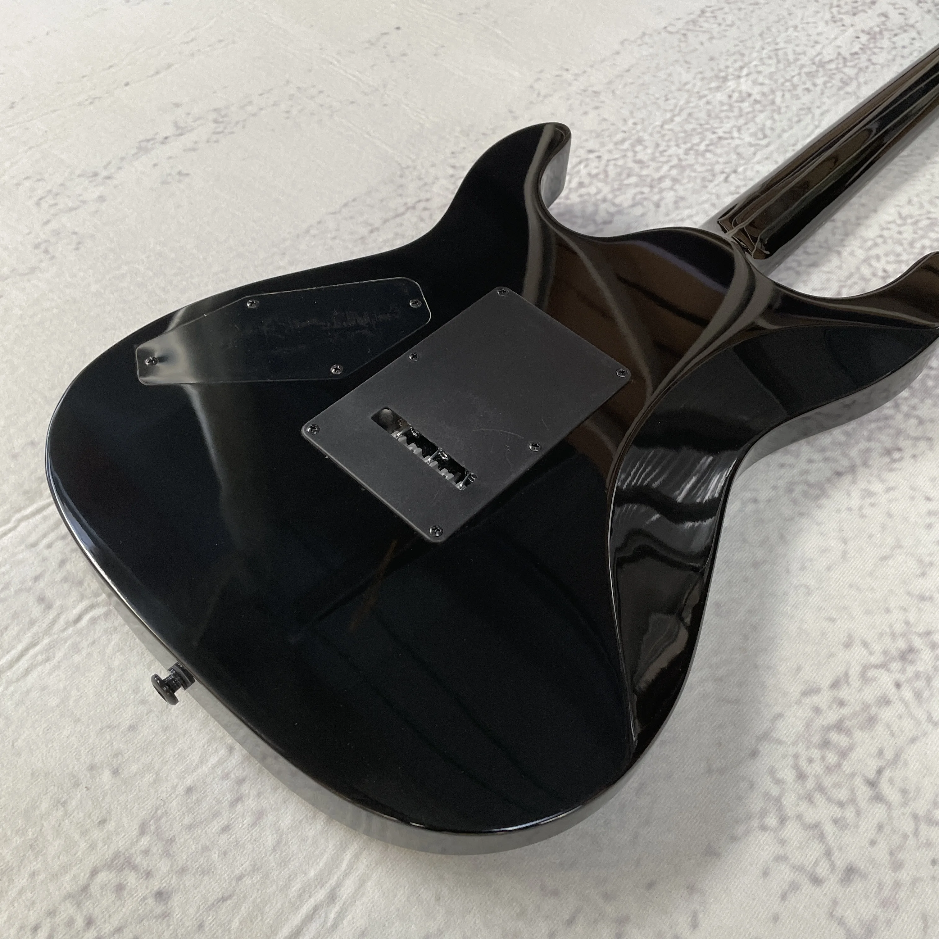 Black KH202 Electric Guitar 24frets Passive Pickup Custom 6String w/Floyd Fast Ship view 2