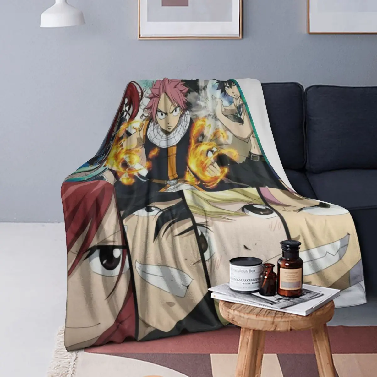 

Fairy Tail Blankets Soft Warm Flannel Throw Blanket Bedding for Bed Living room Picnic Travel Home Couch
